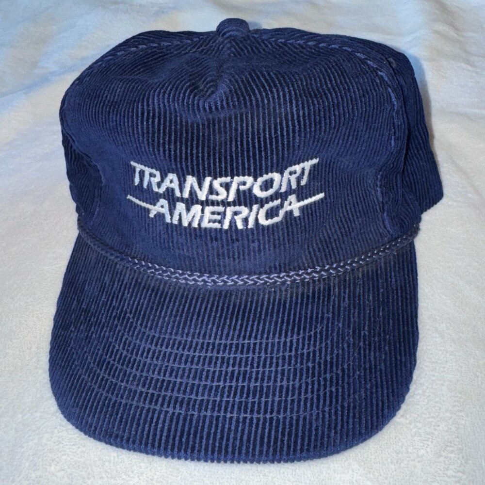 Vintage Transport America - Corduroy Snapback - ‎ Blue Rope Trucker One Size
